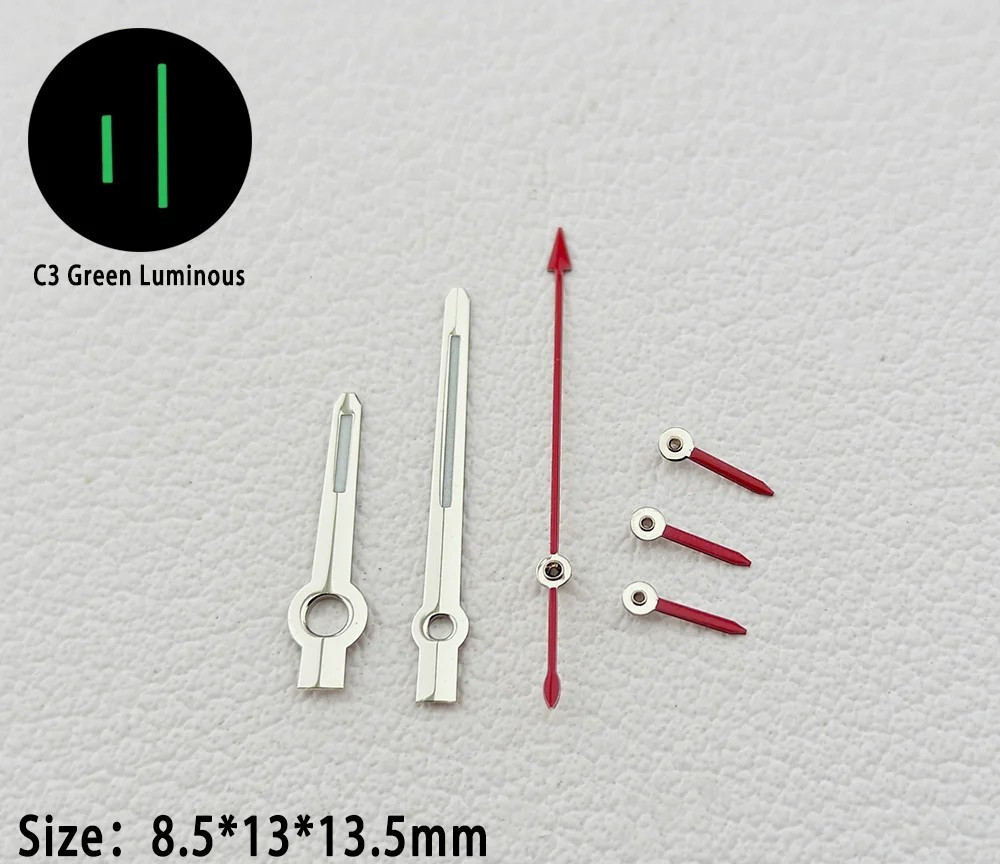 C3 Green Luminous Watch Hands Replacement Parts for Quartz Movement