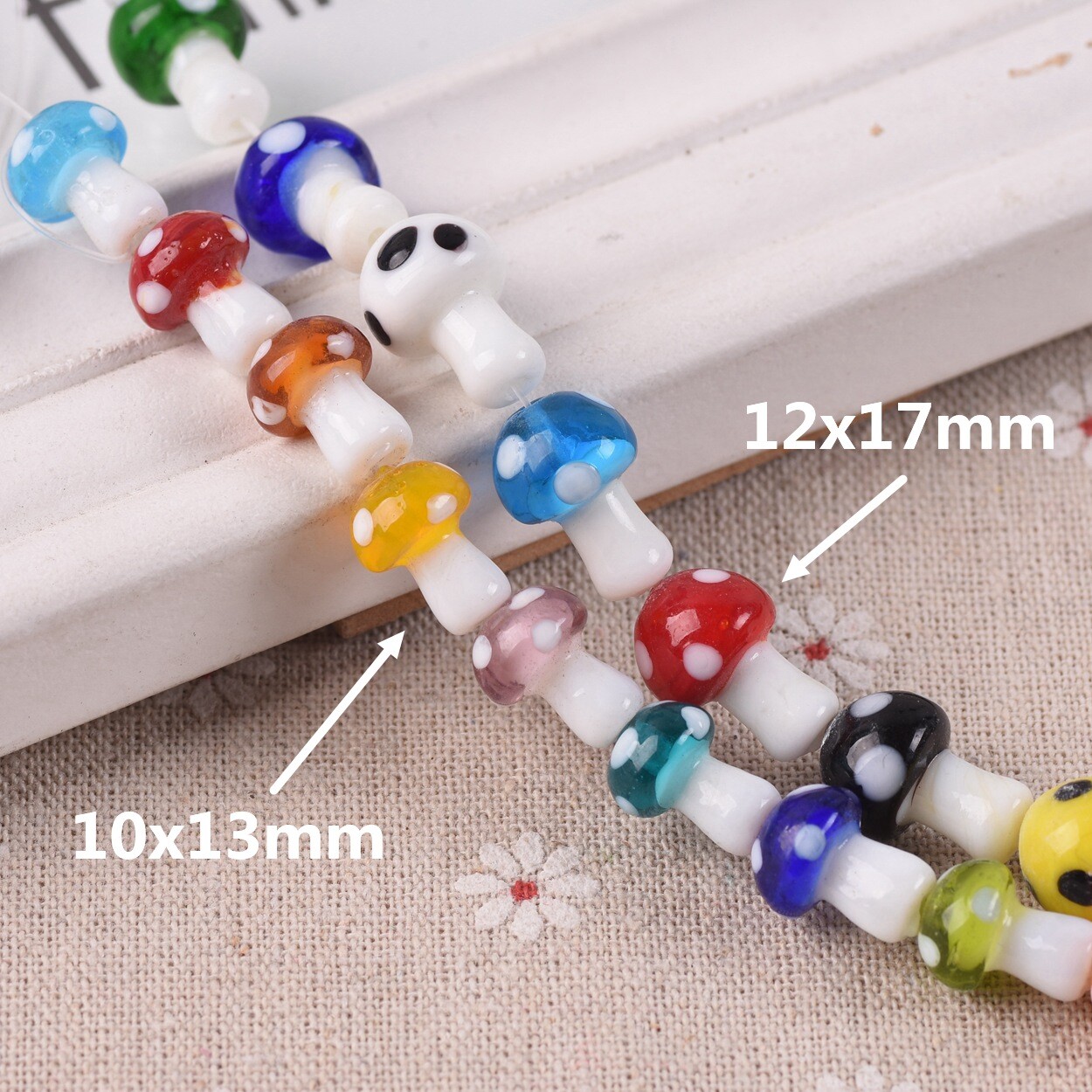 10pcs Mushroom 13x10mm 16x12mm 18x15mm Handmade Lampwork Glass Loose Beads