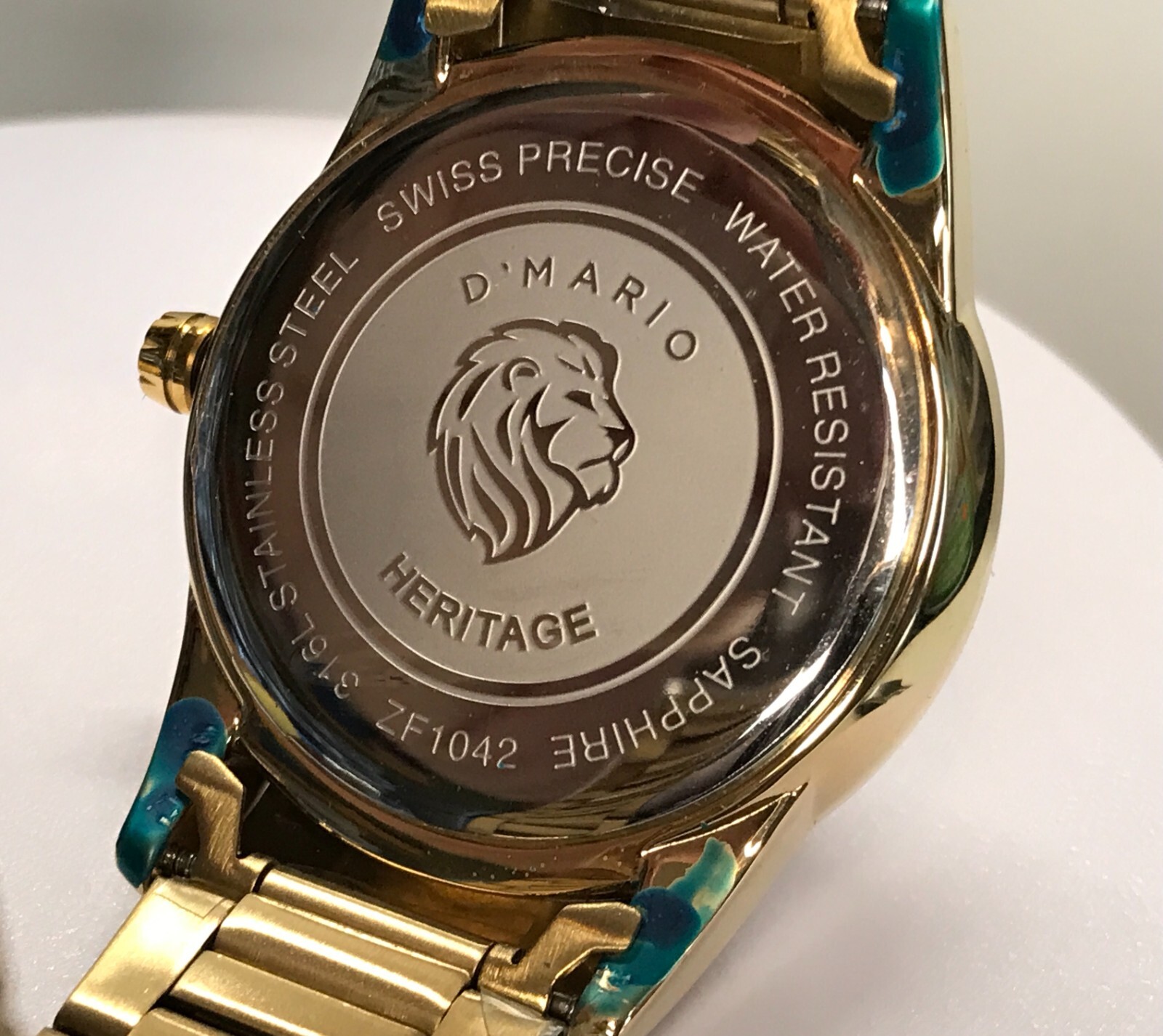 Watch NEW D’mario Heritage Switzerland NEW 18k Gold Plated All Stainless Steel