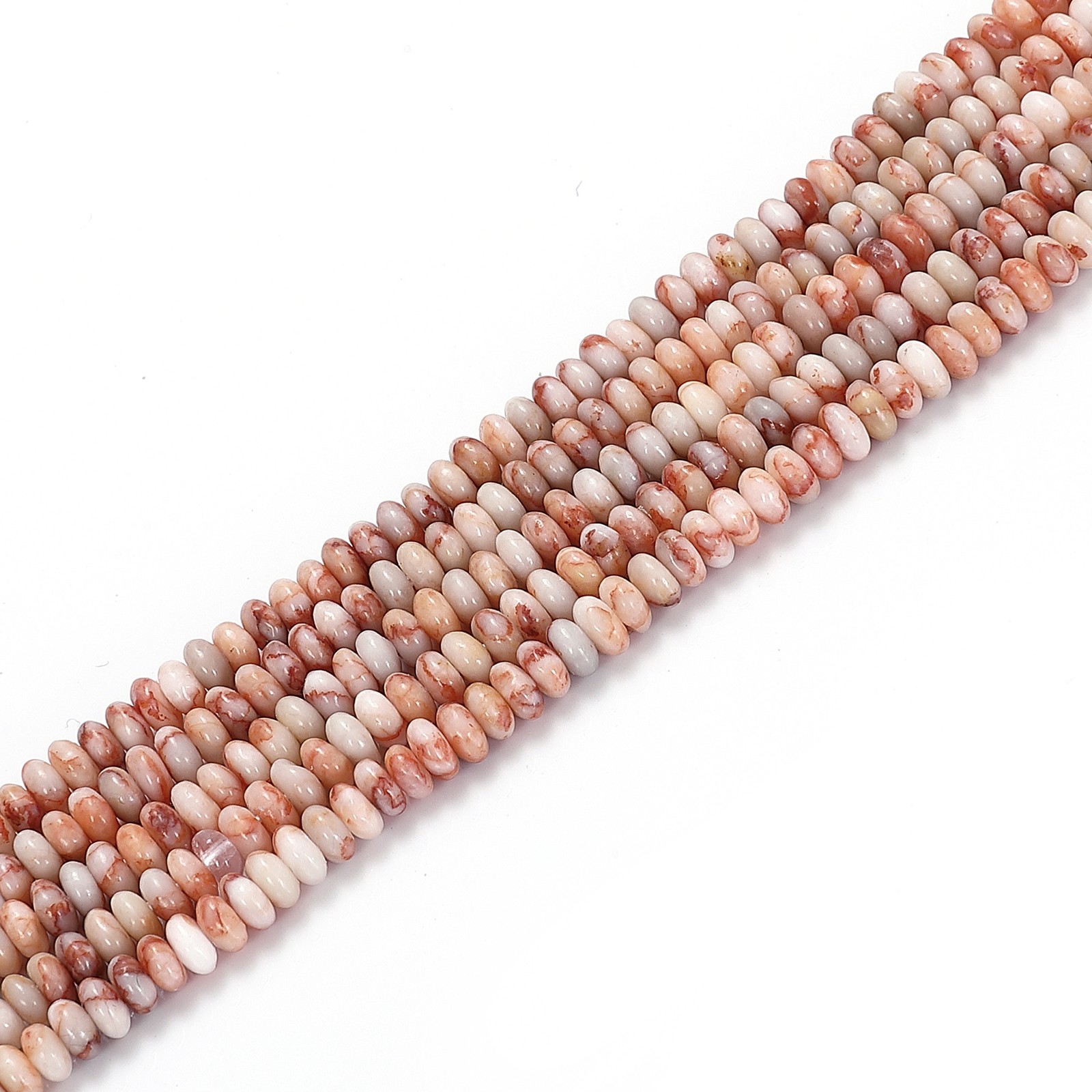 Red Silk Stone Web Jasper Smooth Rondelle Beads Size 2×4.5mm 15.5” Strand