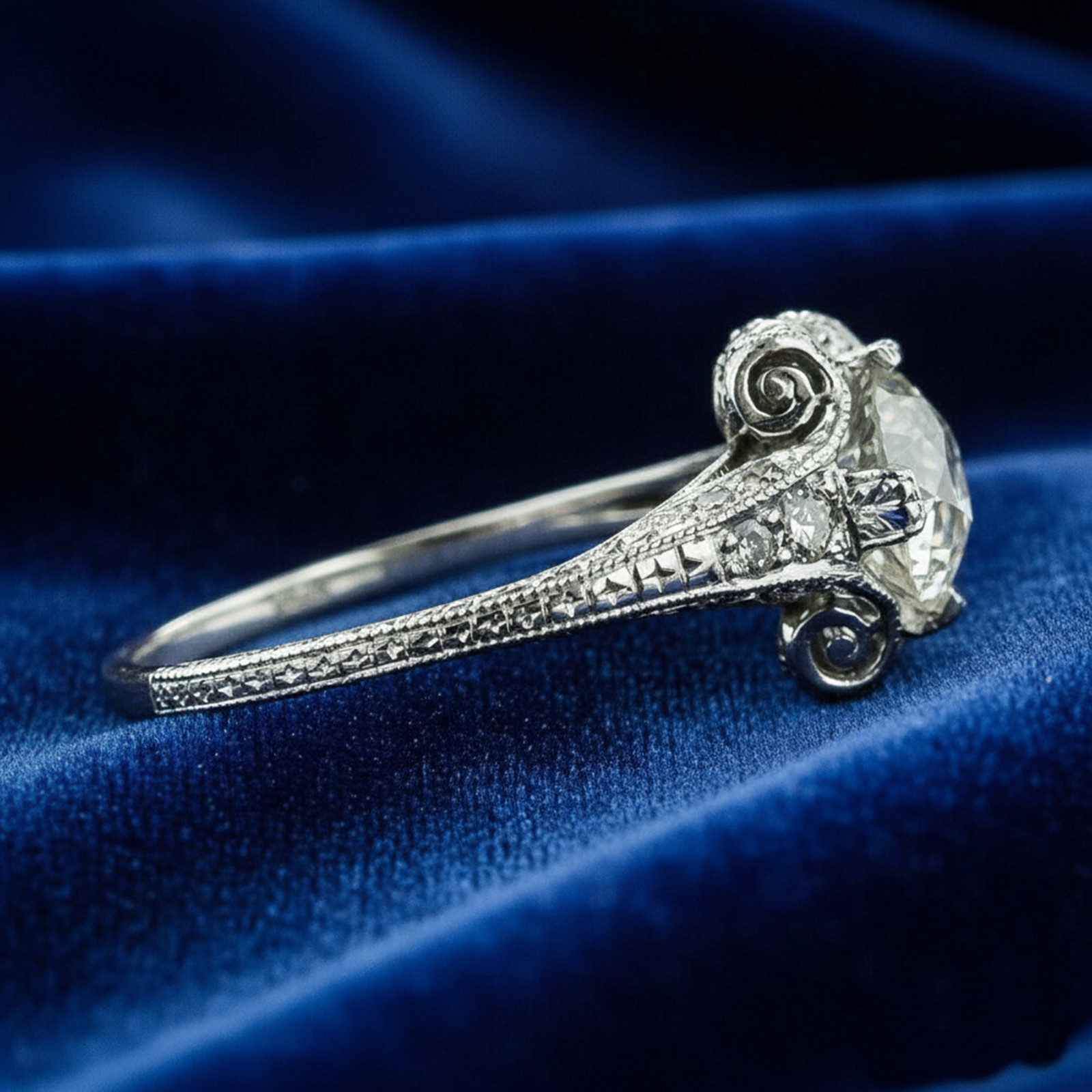 Old European Cut Simulated Diamond 14K Gold Vintage Inspire Wedding Ring For Her