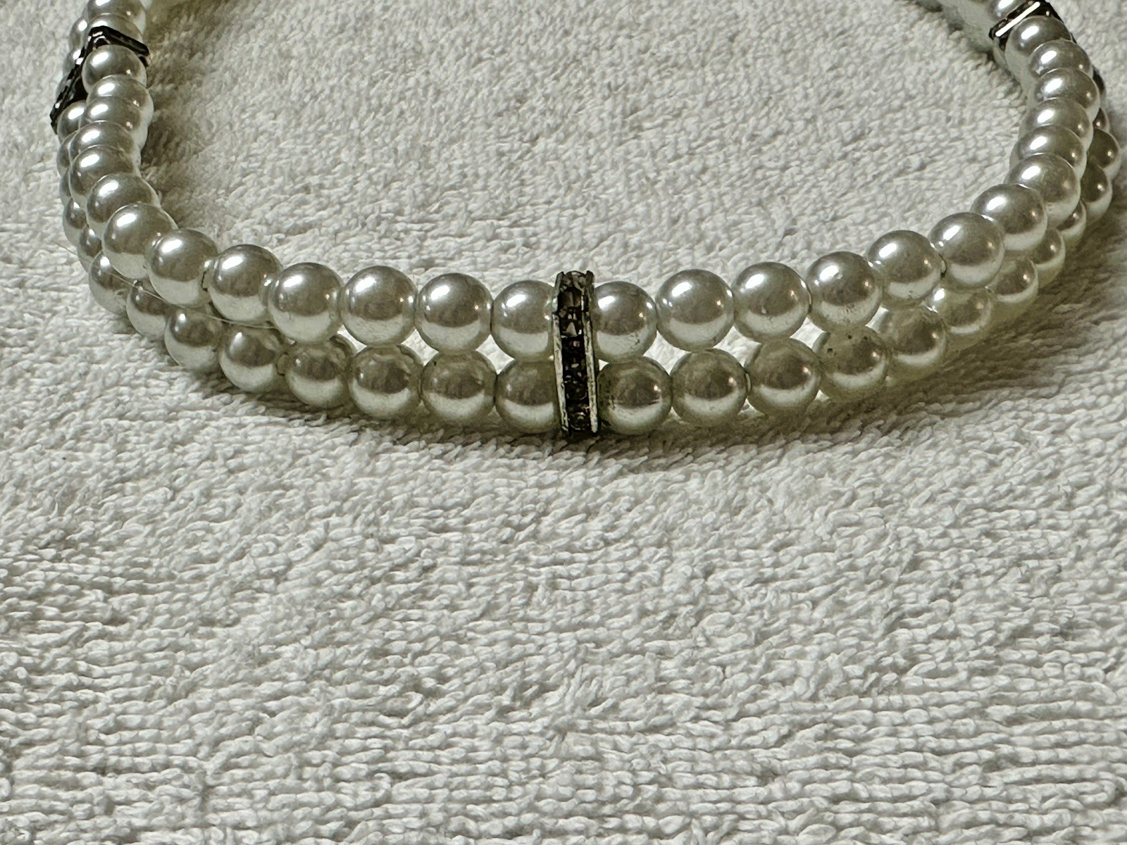 2 Strand Faux Pear Choker Necklace n885