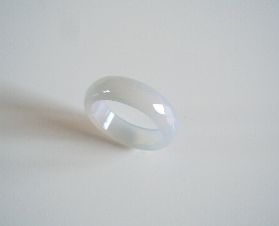 Ring Band Ring Blue Faceted Gemstone 2.3 g/Size 54 (Approx. Ø 17.5 mm)/B: 0.6 cm