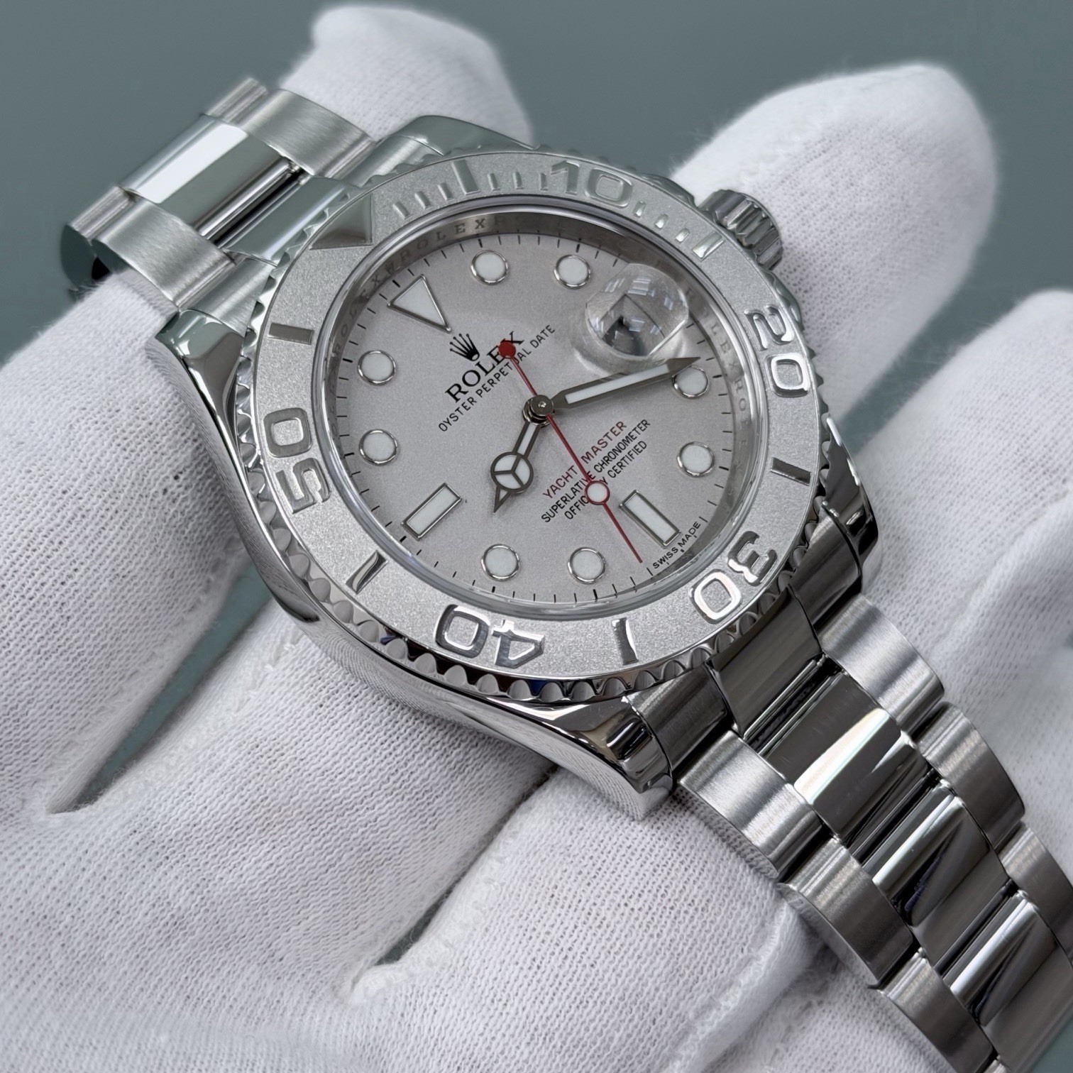Rolex Yacht Master 40 116622 40mm Platinum Dial Stainless Steel Box Booklet