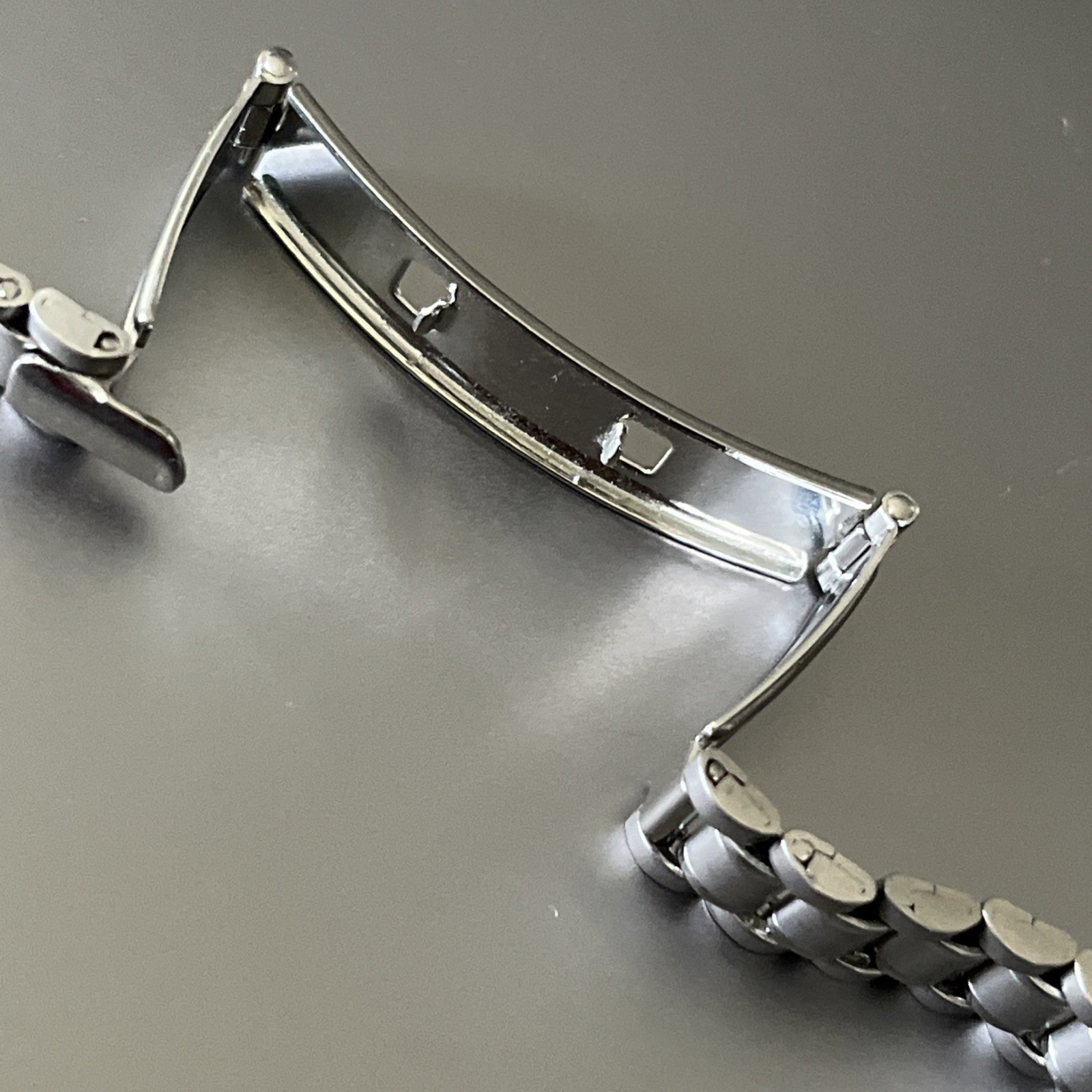 14 mm Watch Oyster Bracelet Stainless Steel Matte Polished Hidden Folding Clasp