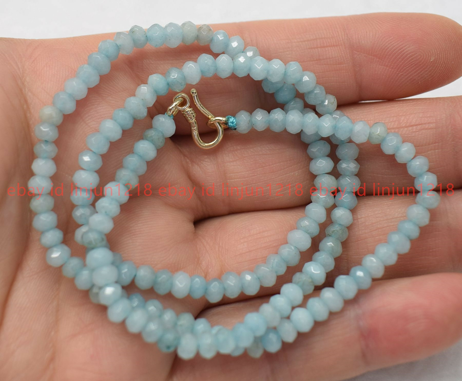 Genuine 2x4mm Faceted Multicolor Jade Gems Beads Necklace 18″