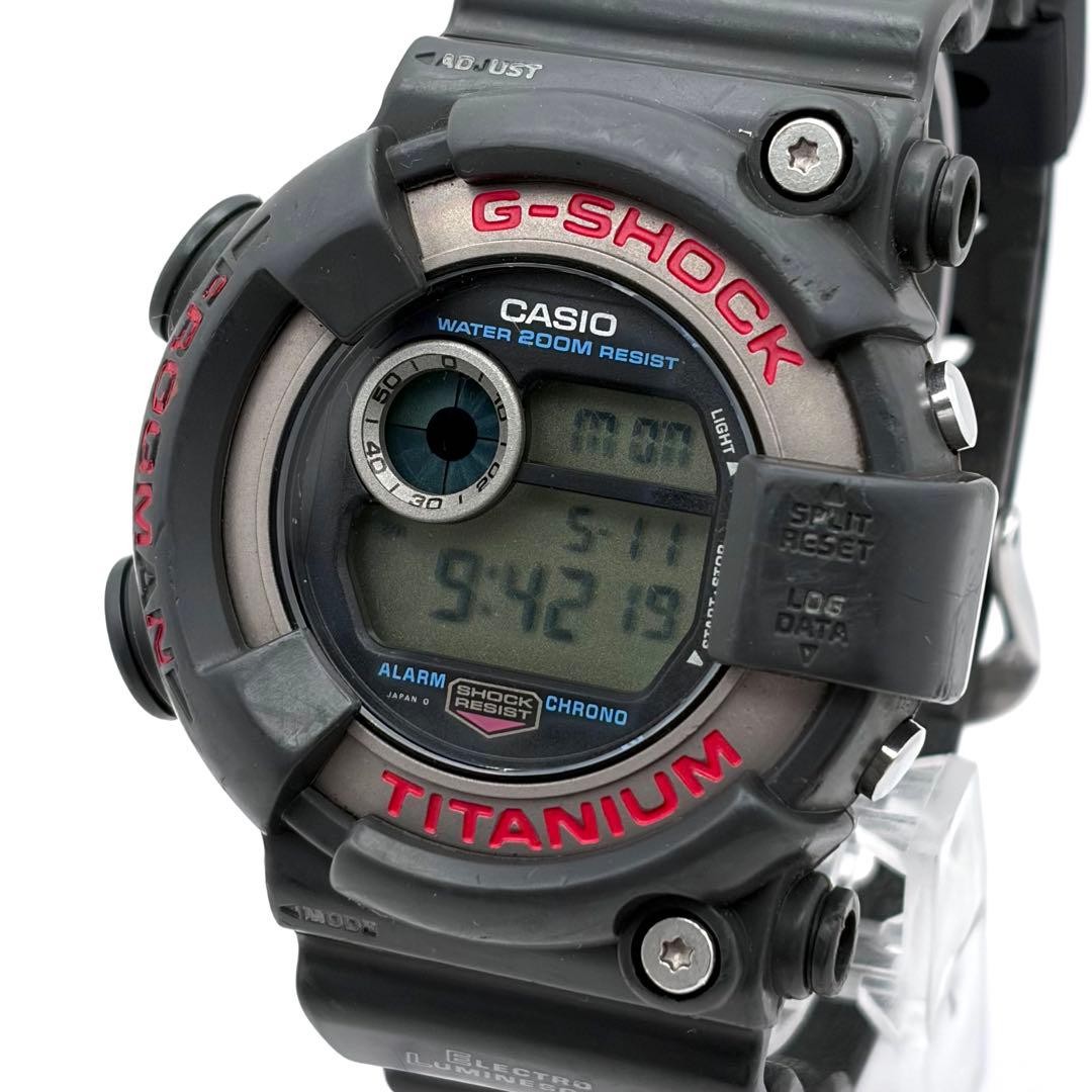 CASIO G-SHOCK DW-8200-1A FROGMAN Black Gray Titanium Watch Used Japan