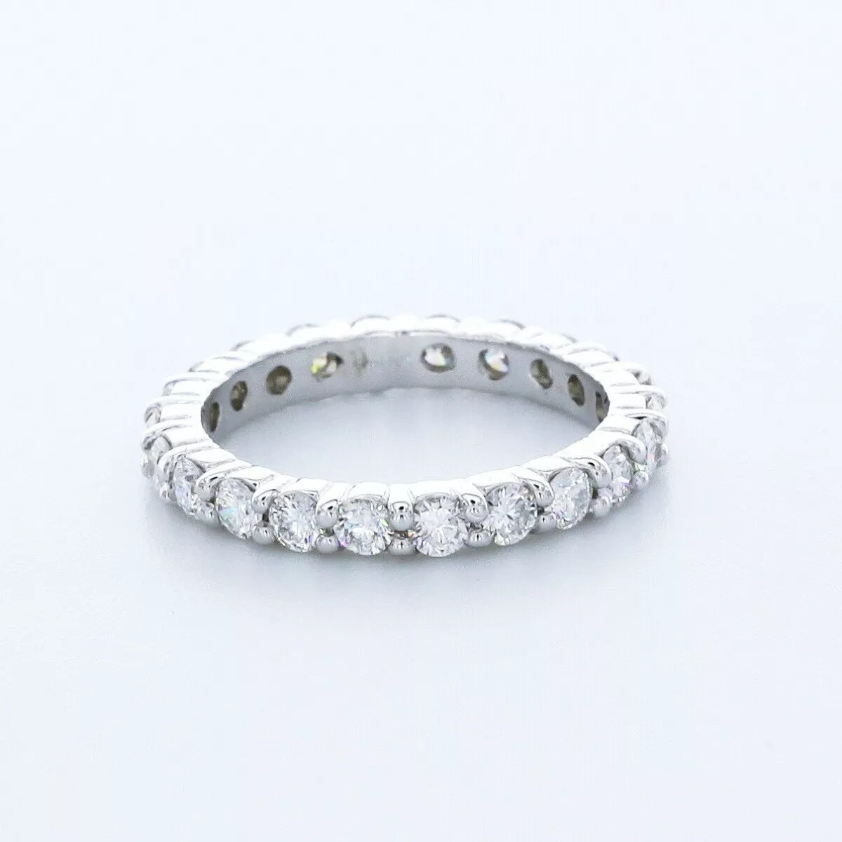 Classic Eternity Wedding Ring Solid 14K Gold 1.25 CT Round Natural Diamond F VS2