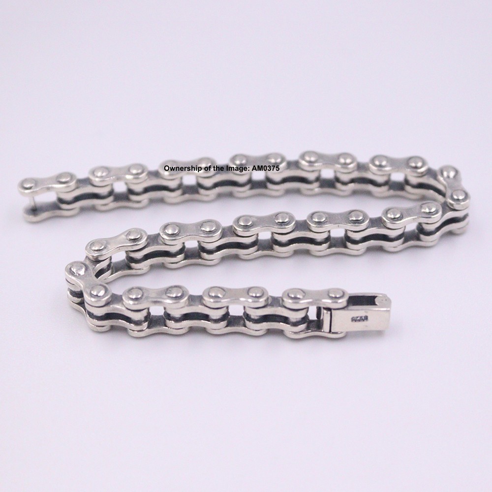 Pure 925 Sterling Silver Men Bracelet 8mm Curb Link Chain Strong Clasp 8.26inch