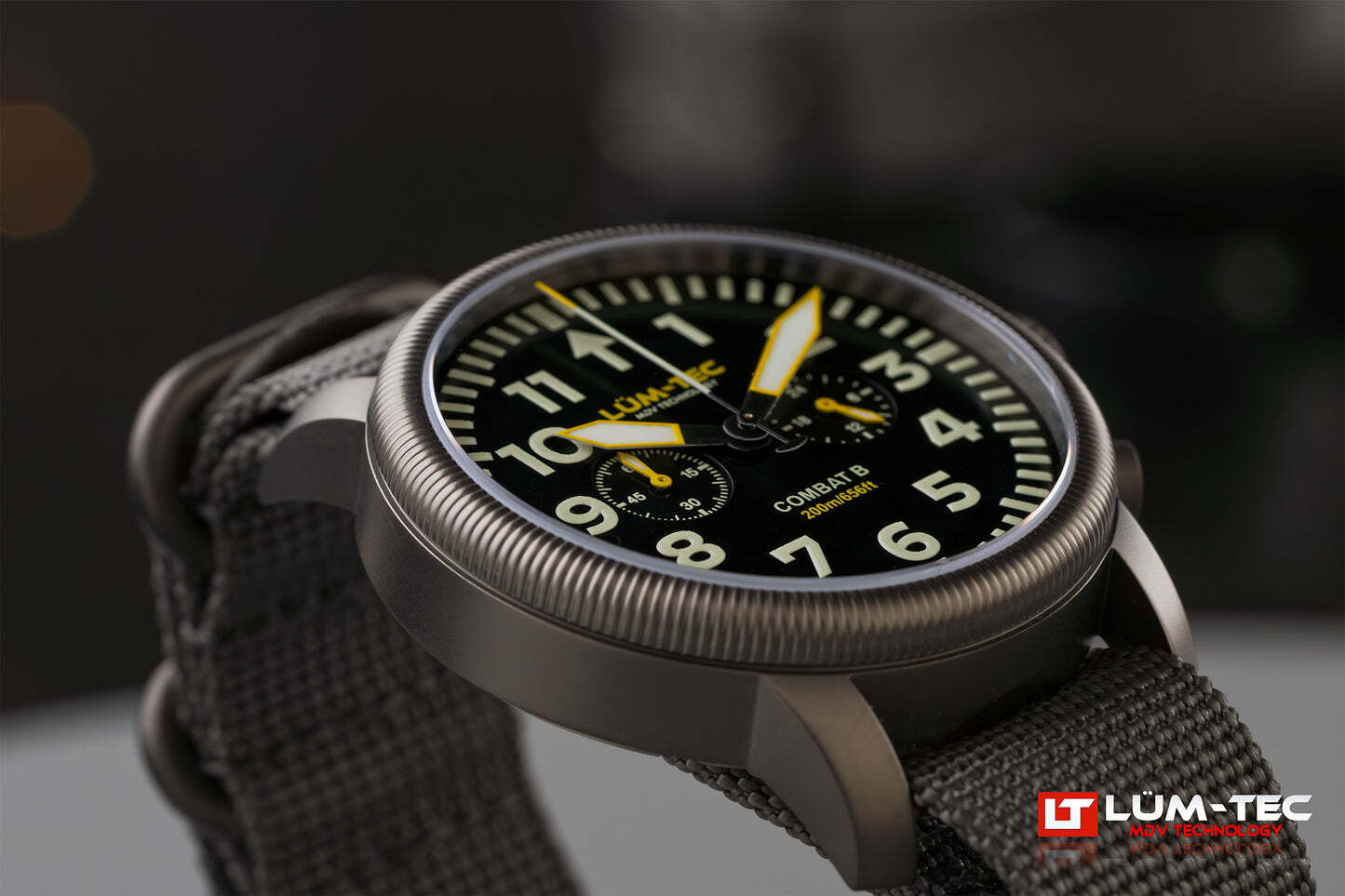 Lum-Tec Mens Watch Combat B64 Chronograph 43mm Black Dial Miyota Japan OS21J