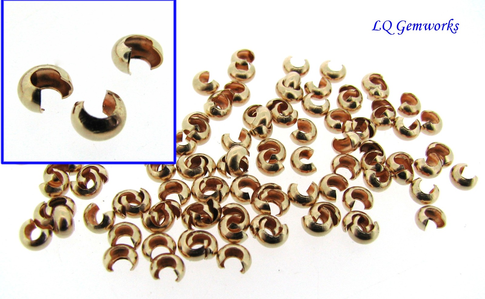 100 ea CRIMP COVERS 14k Gold Filled 3.5mm