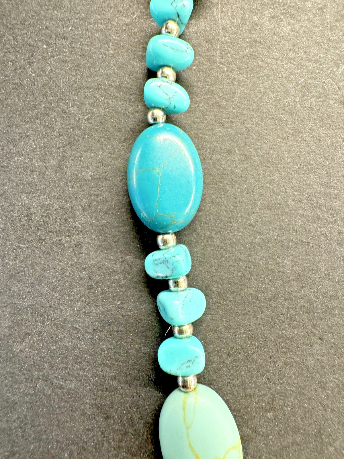 Chaps Southwestern-inspired Turquoise Blue Bead Necklace, Boho Chic Statement.