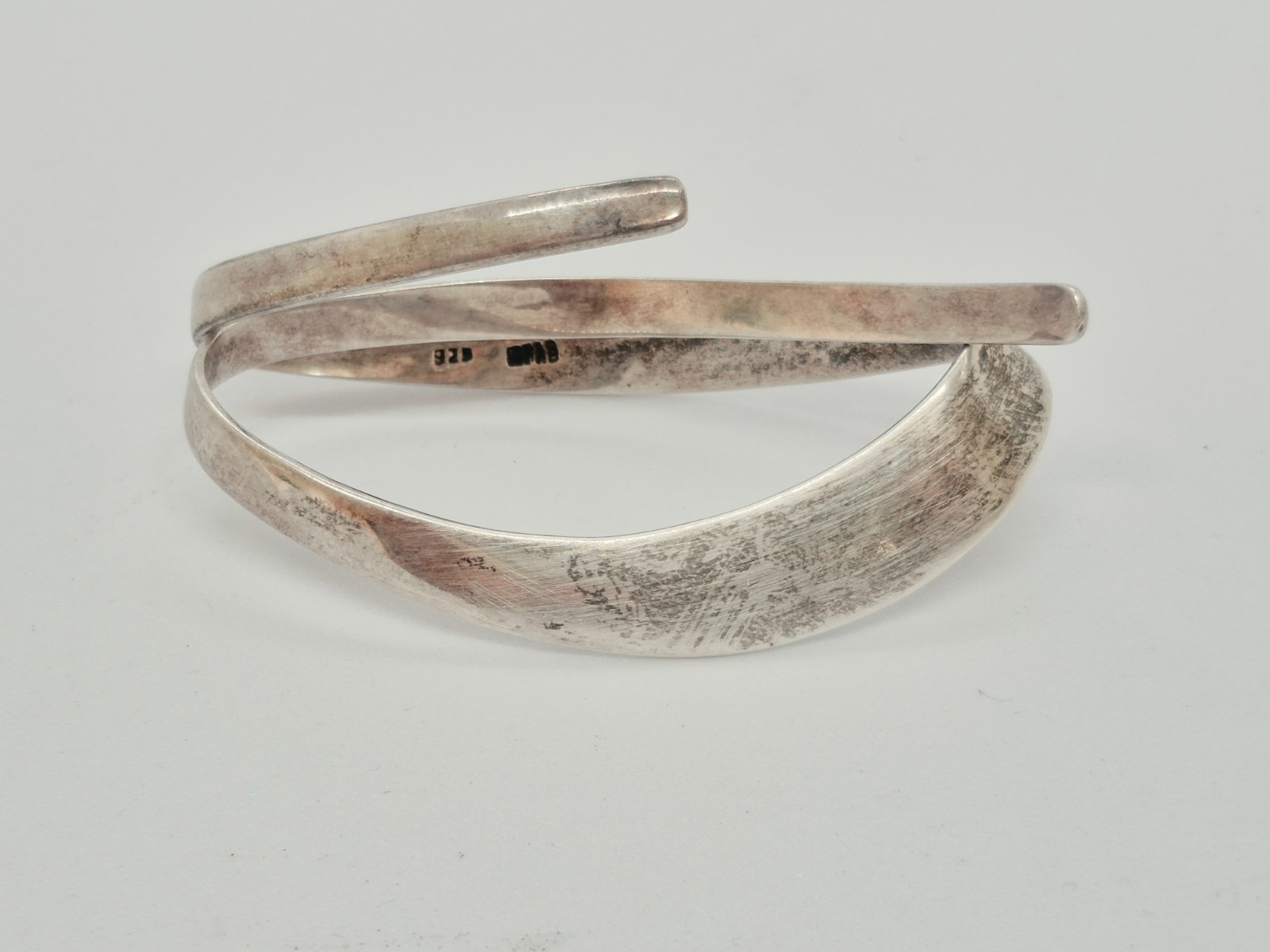 Vintage Swedish Sterling Silver 925 Modernist Cuff Bracelet GHB 40g