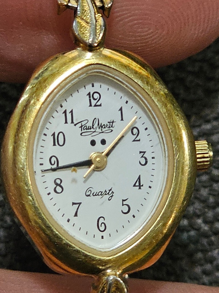 Paul Maret Women’s GOLD TONE Watch WHITE Dial. 1 JEWEL Swiss Made. 561.101