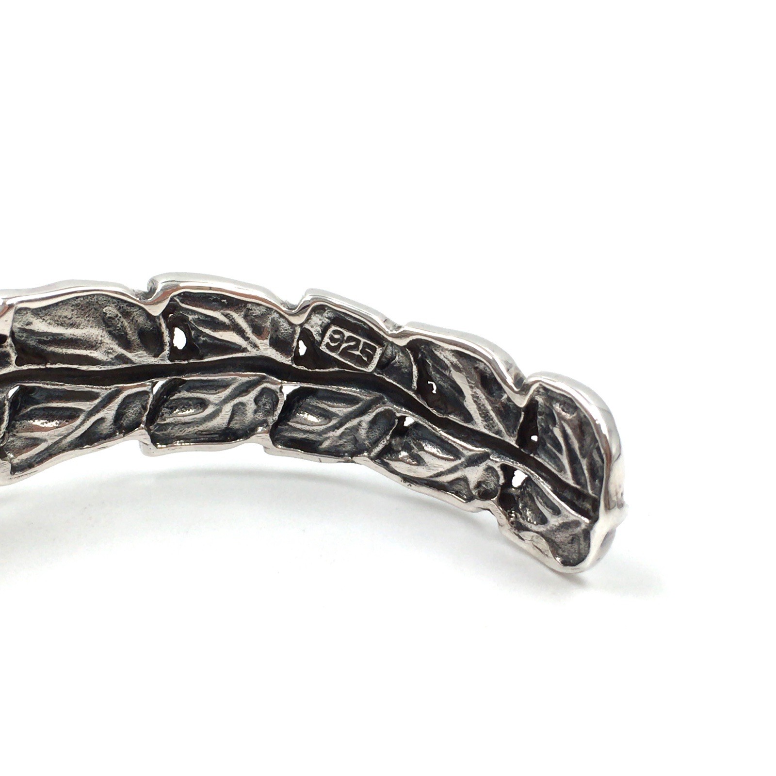 925 Silver Bangle 16mm Sterling Jewellery Bangle Flexible Bracelet Floral 31g