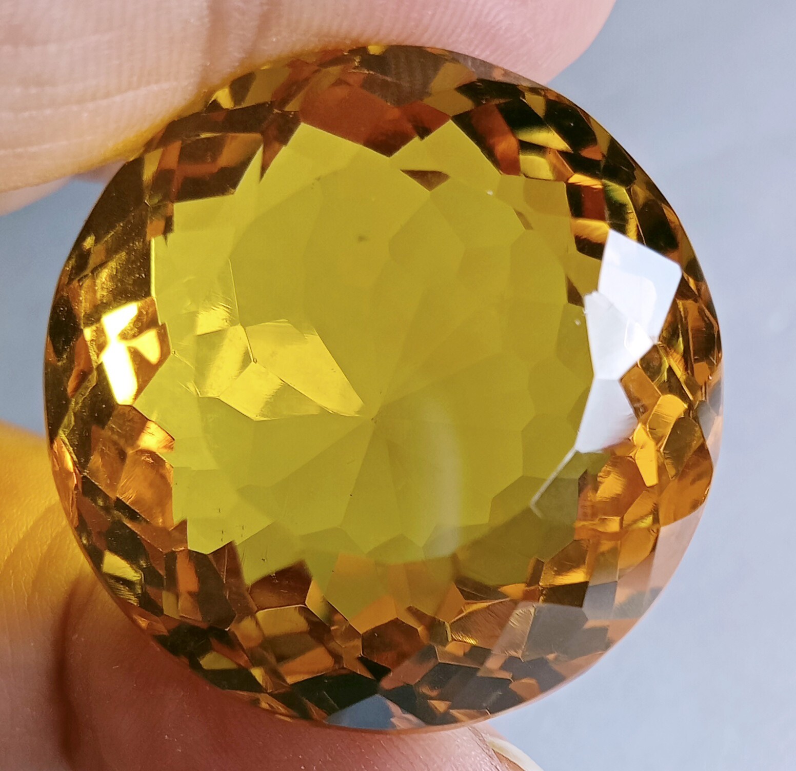 A++ Round Cut Yellow Natural Brazilian Topaz 100 Ct EGL Certified Loose Gemstone