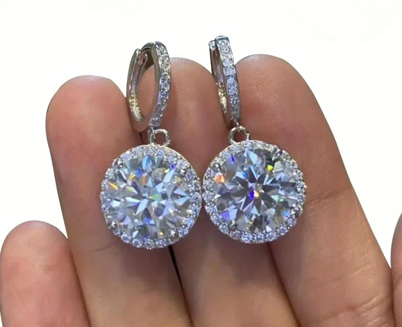 Rare Certified 10.00 Ct White Diamond Studs, Gift For Love-Tariffs FREE.