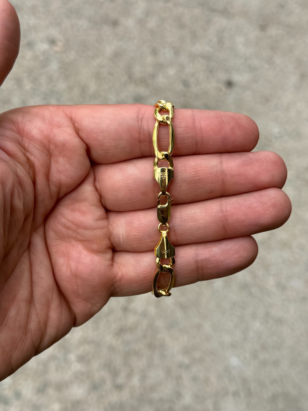 14K Yellow Gold 8.5mm Figaro Bracelet 8.5 Inch – Italian