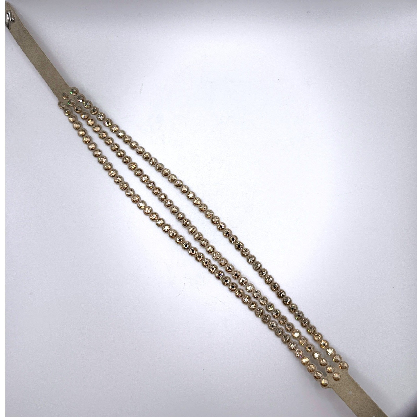 Swarovski Power Collection Crystal Wrap Bracelet Beige Alcantara Choker 5511698