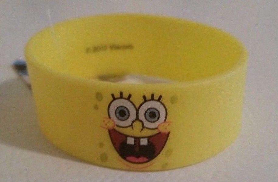 Viacom Licensed Spongebob Squarepants Unisex Rubber Bracelet Wristband Cute New