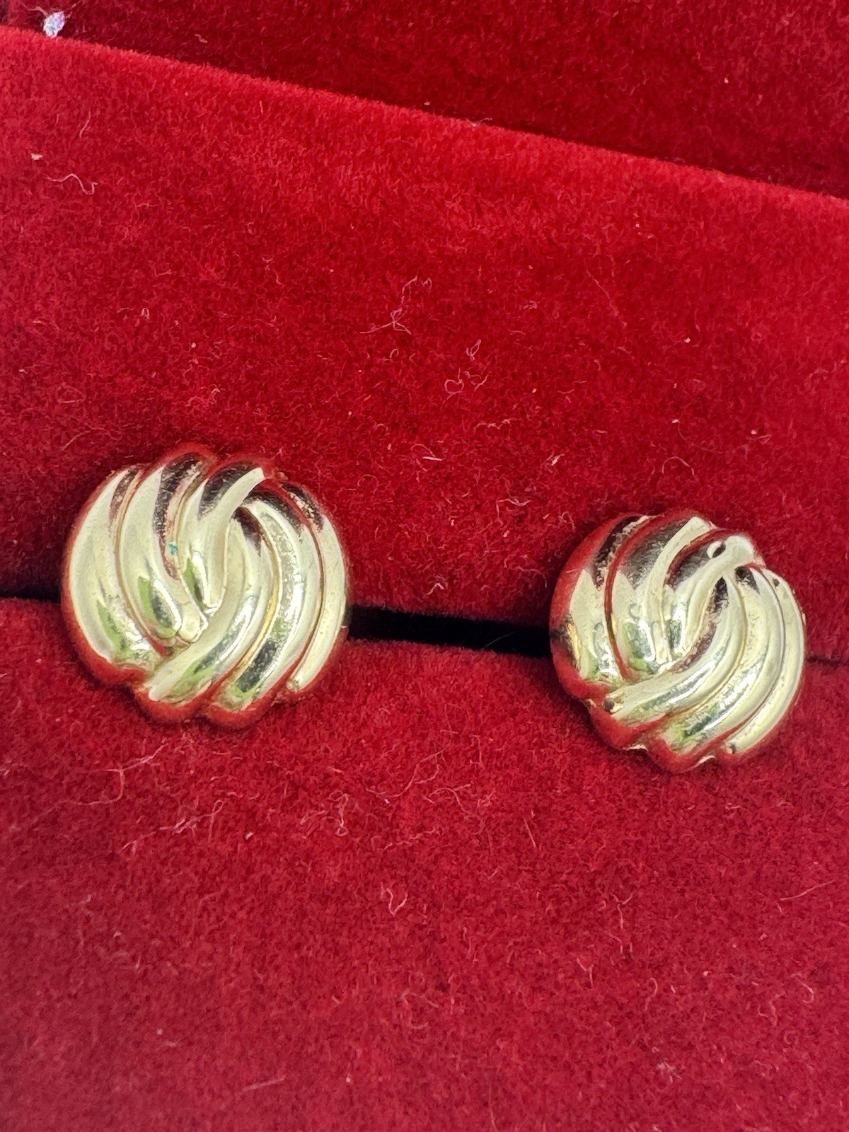 Vintage 90’s 14k Gold Knot Designed Stud small Earrings 0.82gr