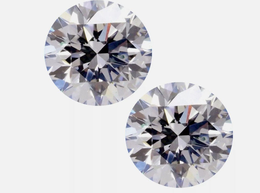 Pair Loose CVD Diamond Round Lab Grown 4 x 4 mm IF Clarity D Color Certified