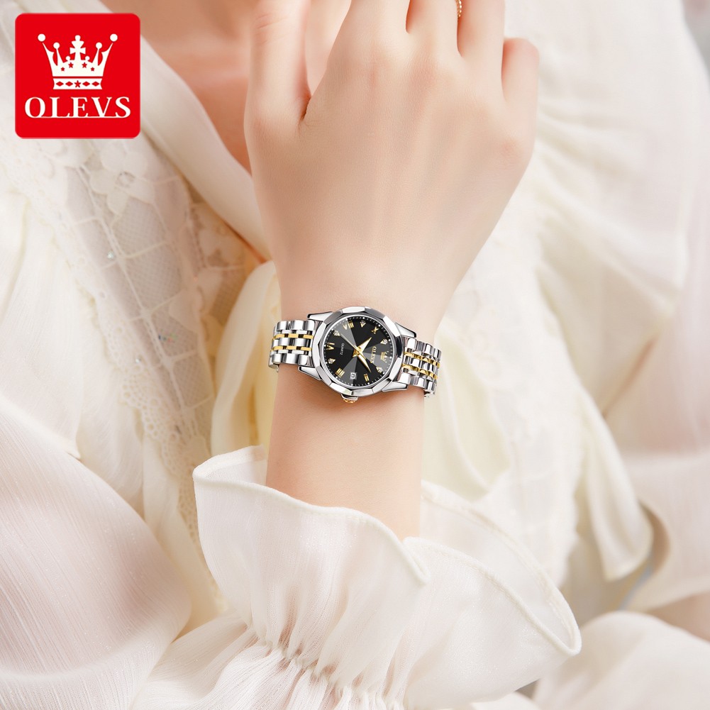 OLEVS Women Watch Stainless Steel 3 ATM Waterproof Wristwatch