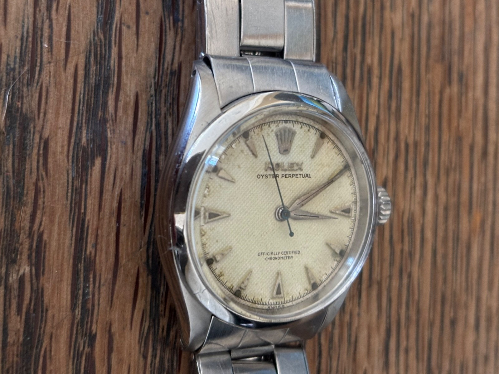 Rolex Big bubbleback Chronometer 1953 Oyster Perpetual 6284 honey comb 7205 Band