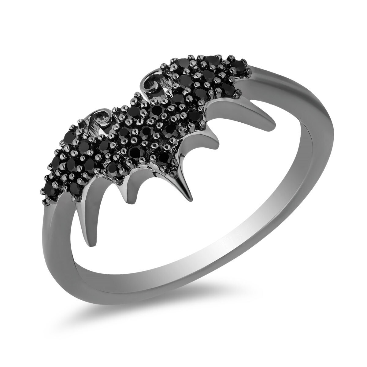 The Nightmare Before Christmas Collection Full Black Bat Ring In Sterling Silver