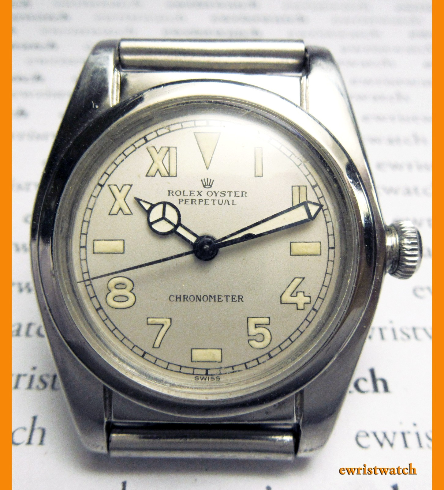 VTG Rolex Oyster Perpetual Chronometer Bubbleback California Dial w/BOR Bracelet