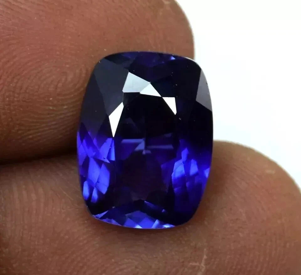 8-10 Ct Natural Ceylon Royal Blue Sapphire Cushion Cut Certified Loose Gemstone