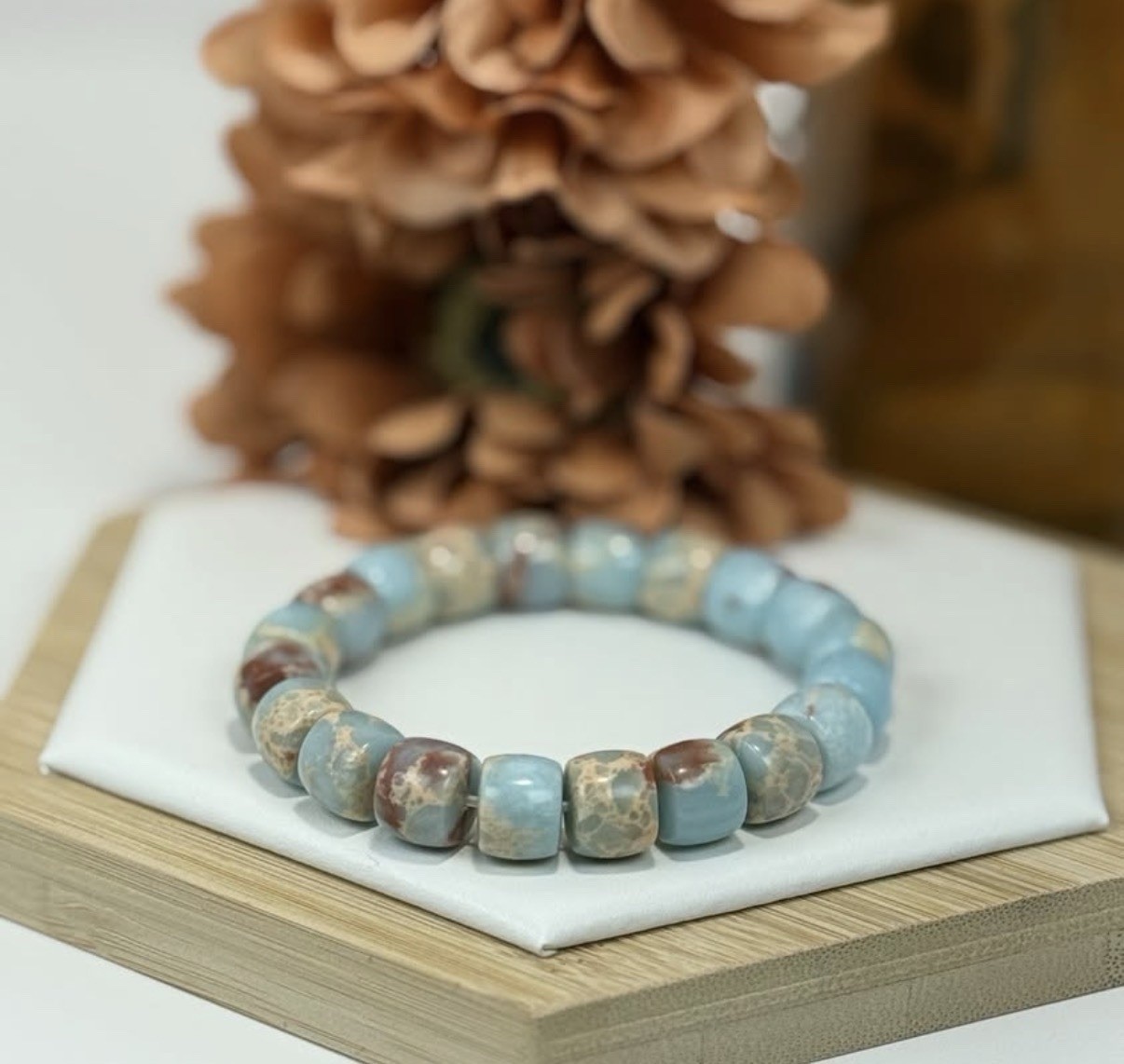 Shoushan Jasper Apple Bead Bracelet 11.8MM