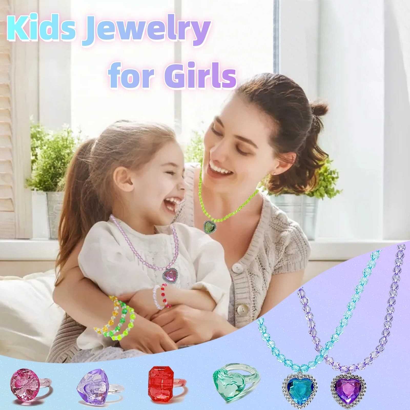 36 PCS Princess Jewelry Set for Girls – Necklaces, Bracelets & Rings – Party Fav