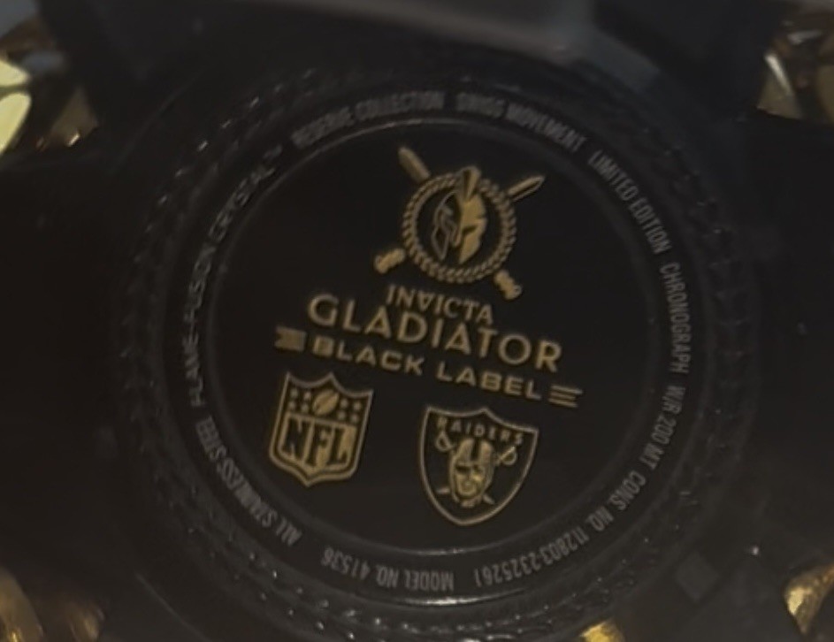 Invicta NFL Las Vegas Raiders Men Black Label 58mm Swiss Movement