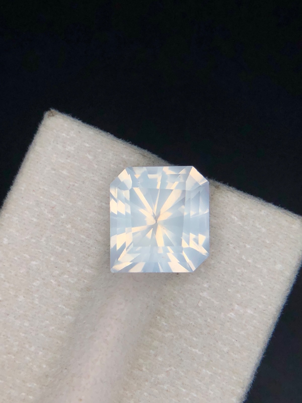 Natural Moon Quartz 7.03 Ct Emerald Cut White Loose Gemstone Africa Untreated