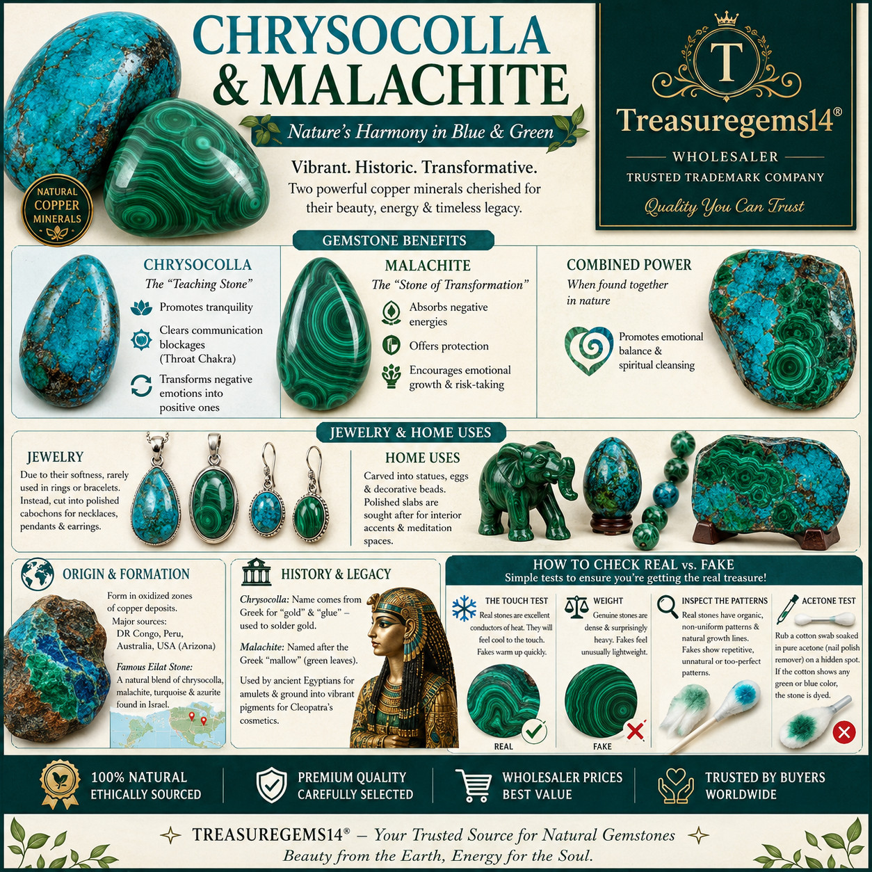 49 Ct Top Natural Bulk Lot chrysocolla Malachite Pear Cabochon Gemstone PF-385
