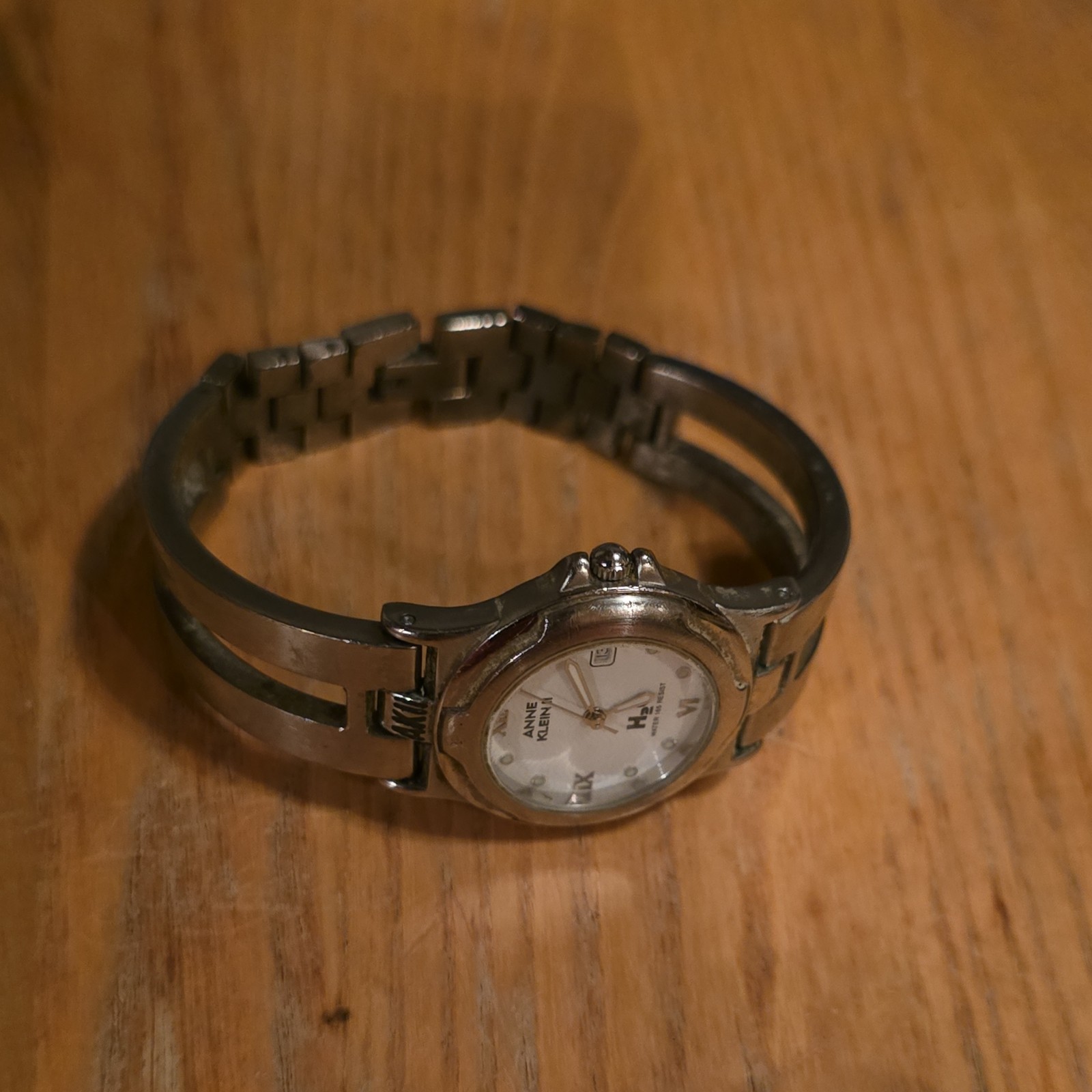 Anne Klein II H2O Women’s Quartz Silver Tone Bracelet Watch White Dial Date