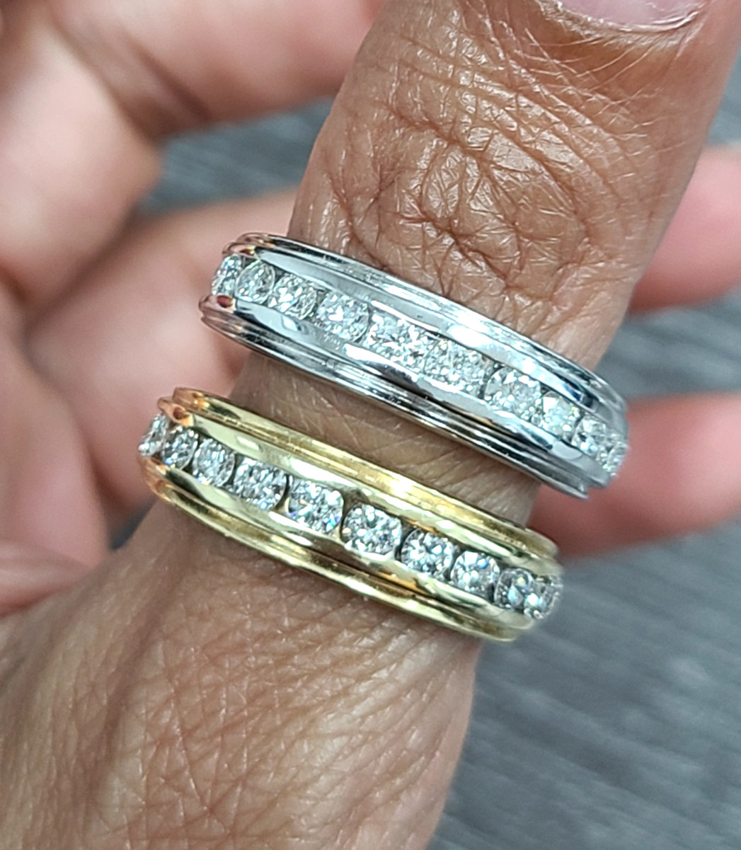 DEAL! 1.00CT 100% NATURAL ROUND DIAMOND MEN’S WEDDING BAND RING 14KT GOLD 6.40MM