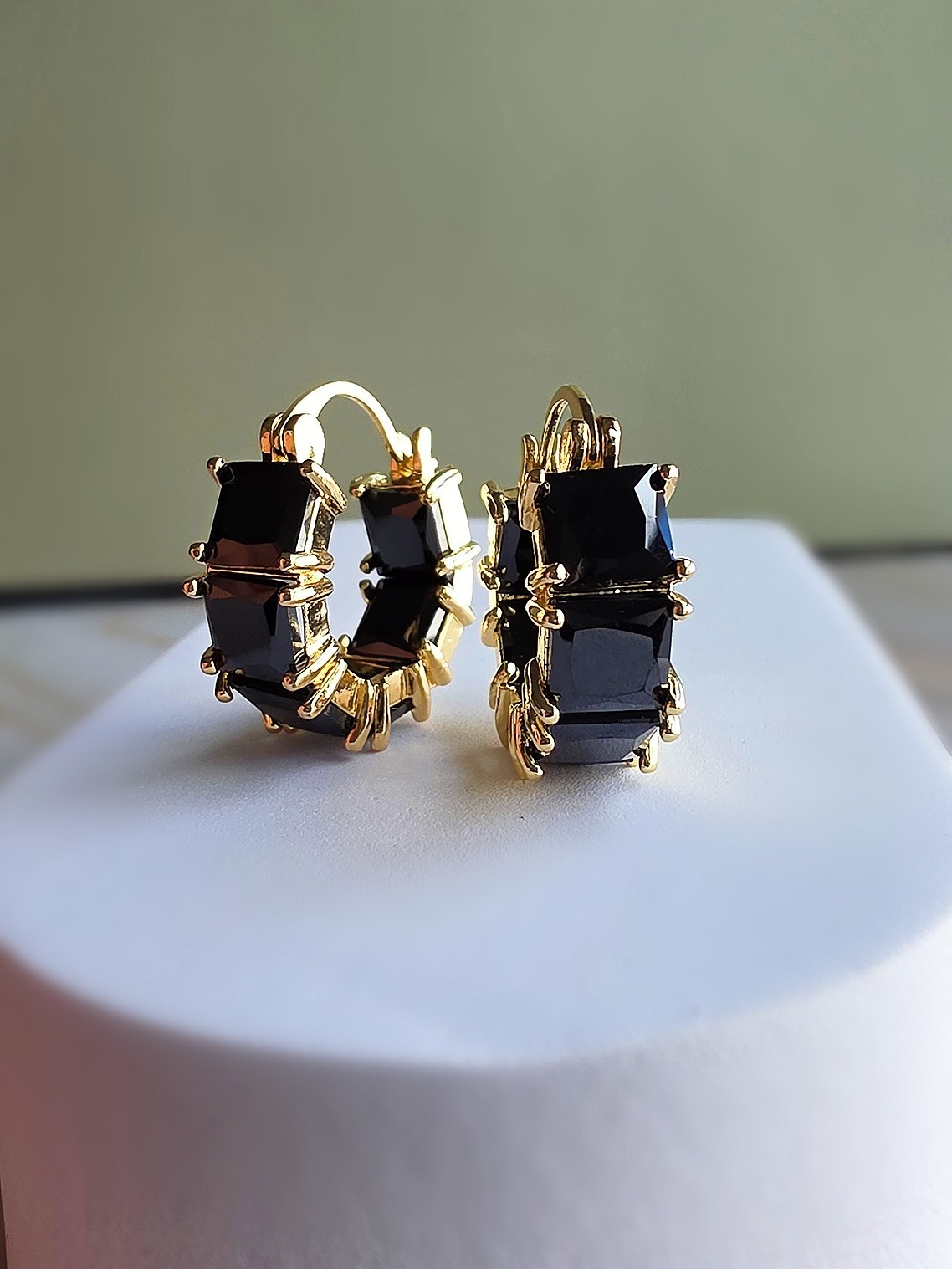 Black Onyx Earrings Gold Hoops 14k Birthday Gifts For Women