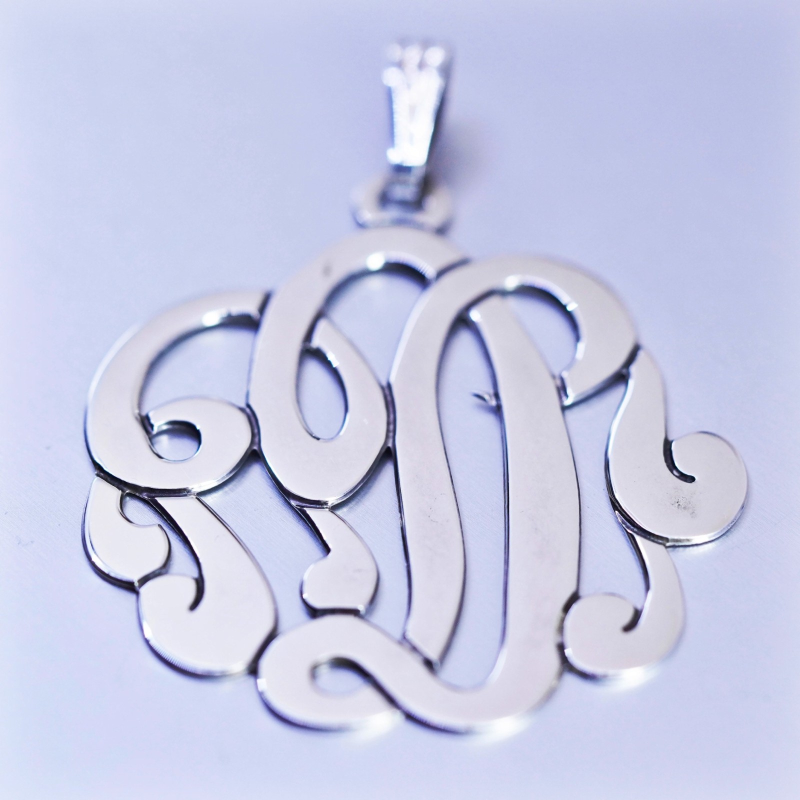 Antique Basch Sterling 925 silver charm pendant, initial monogram “PDJ”