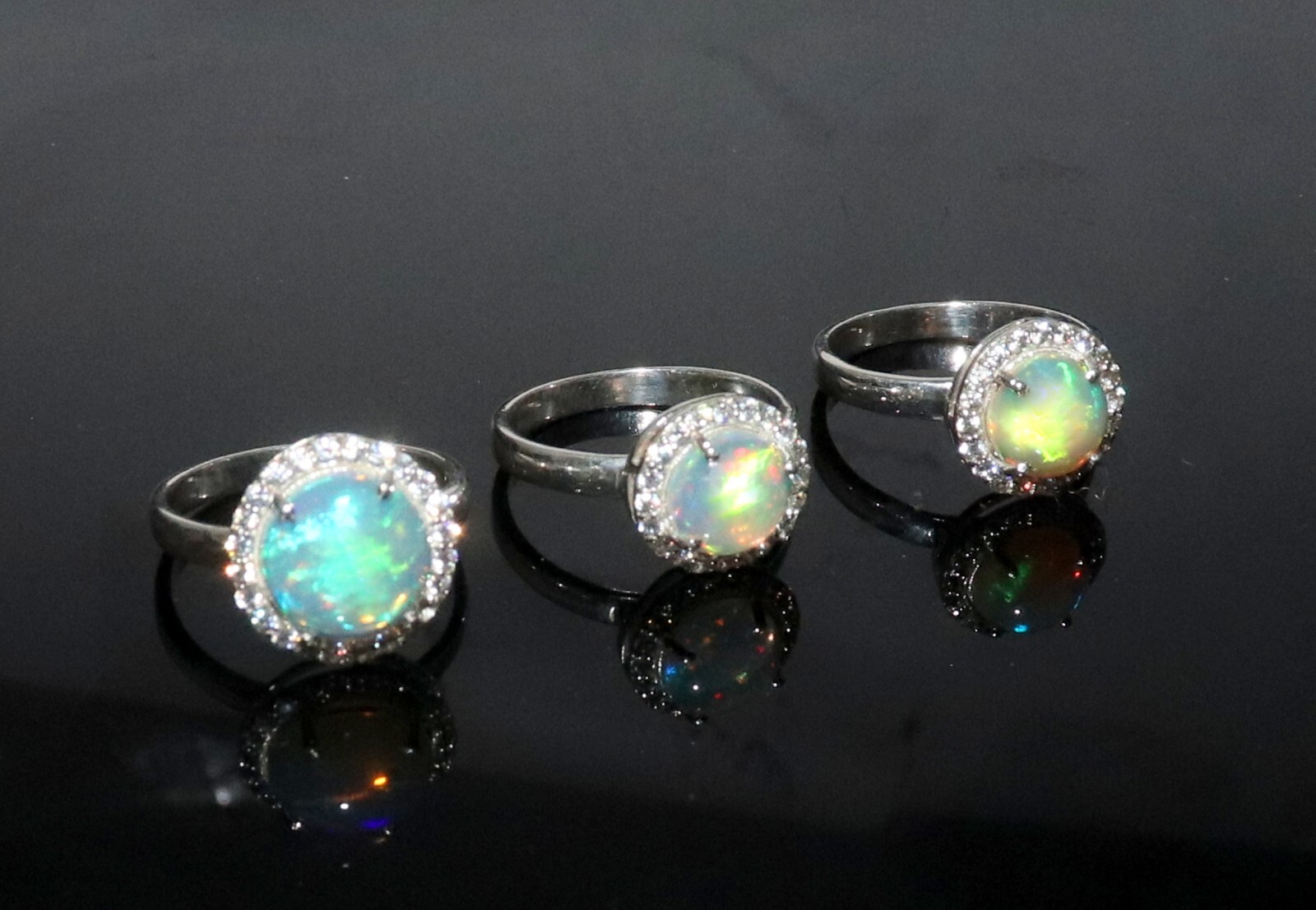 fire opal ring with 925 silver opal gemstone ring unisex rings Natural Ethiopian