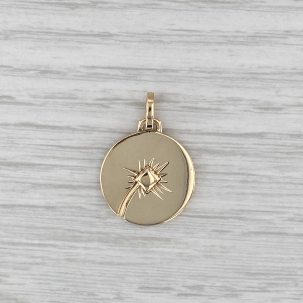 Monica Rich Kosann Dandelion With Intaglio Pendant 18k Yellow Gold Charm