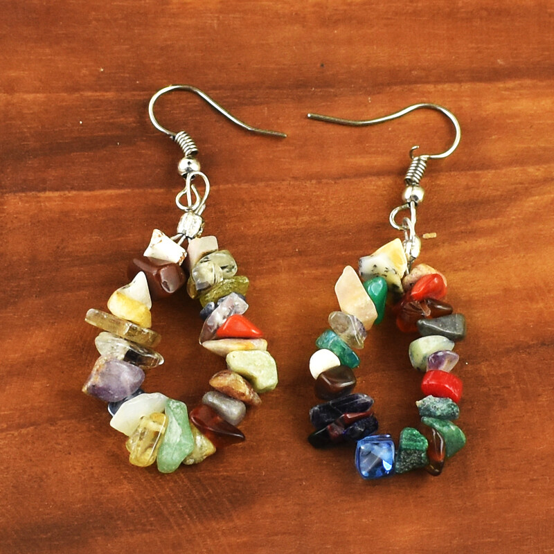 Handmade 40 Cts Earth Mined Mix Gem Beads Womens Earrings Jewelry JK 37E319