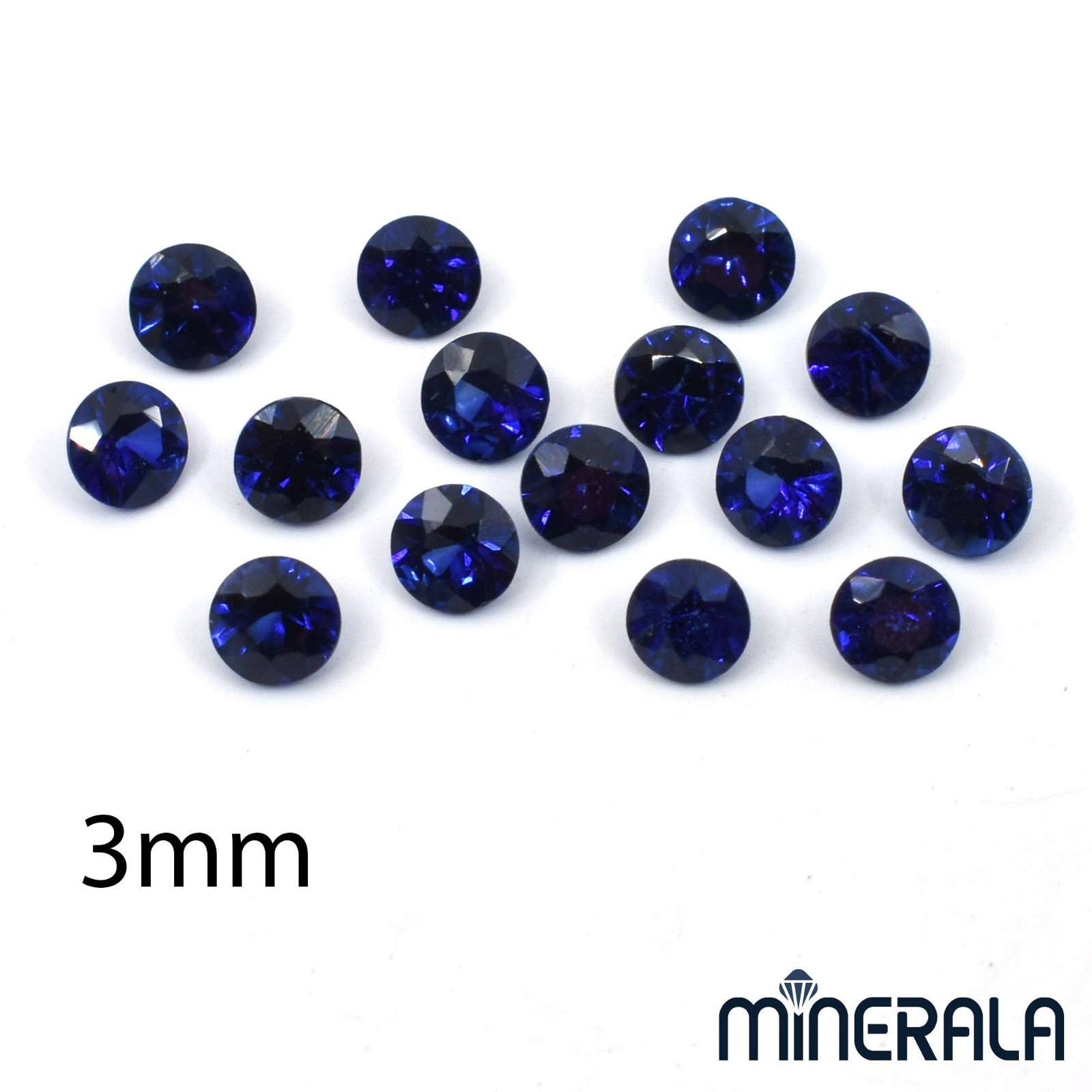 NATURAL CEYLON BLUE SAPPHIRE GEMSTONE DIFFUSED ROUND FACETED 2mm-3mm WP02819