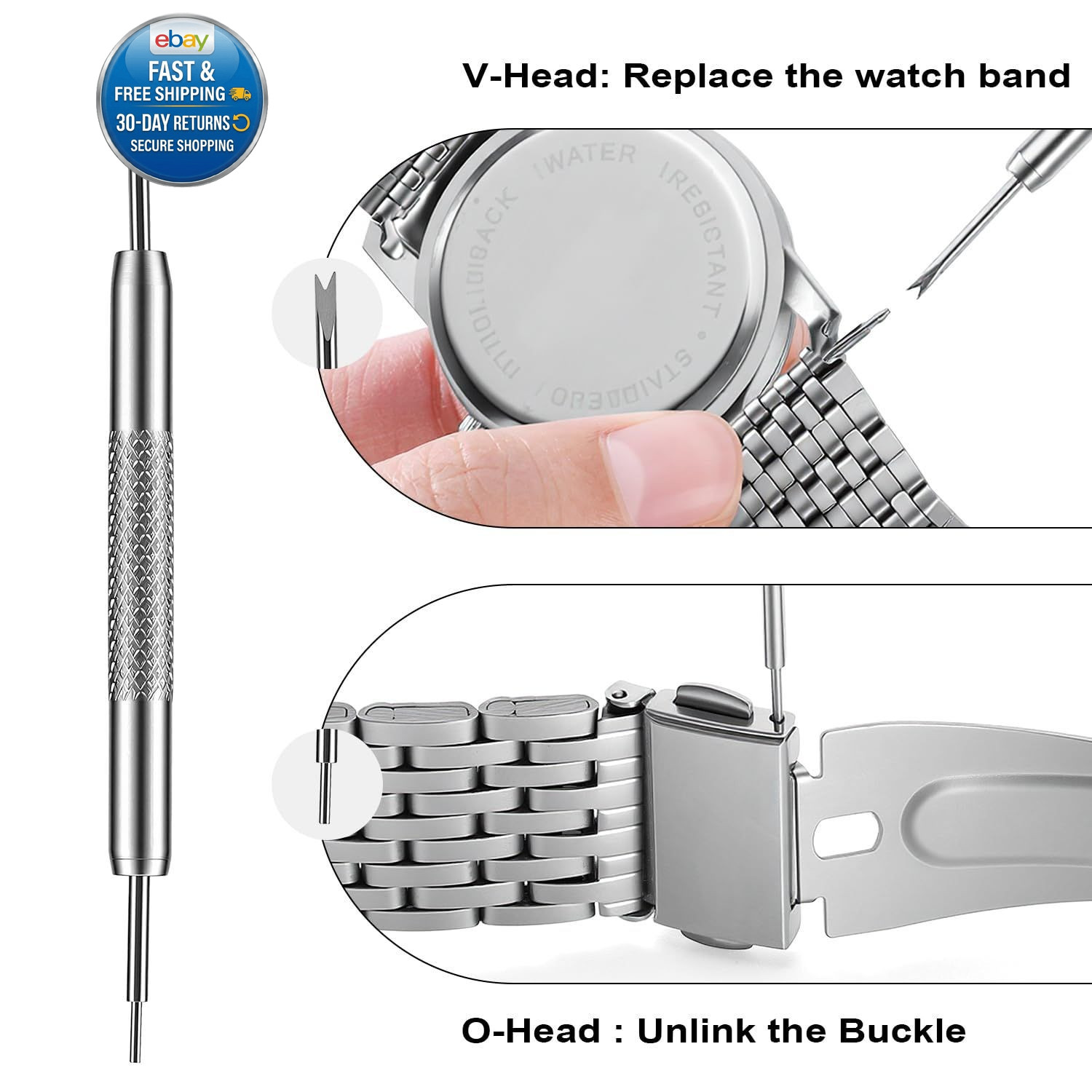 Solid Watch Link Removal Kit, Tools to Adjust and Remove Blue