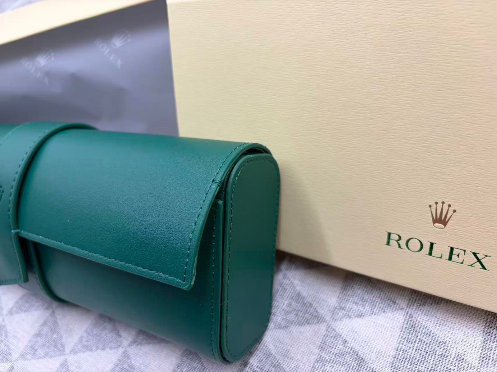 Luxury Green Leather Watch Roll Travel Case 3 Slot Storage Pouch Collector Gift