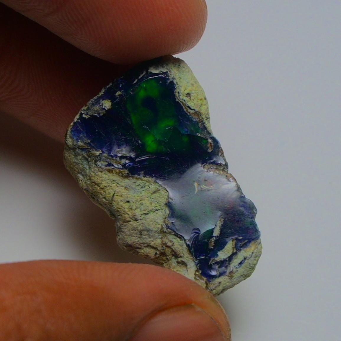 Blue Opal Rough 9.45 Carats, Smoked Ethiopian Welo Opal Rough, Fire Opal Rough
