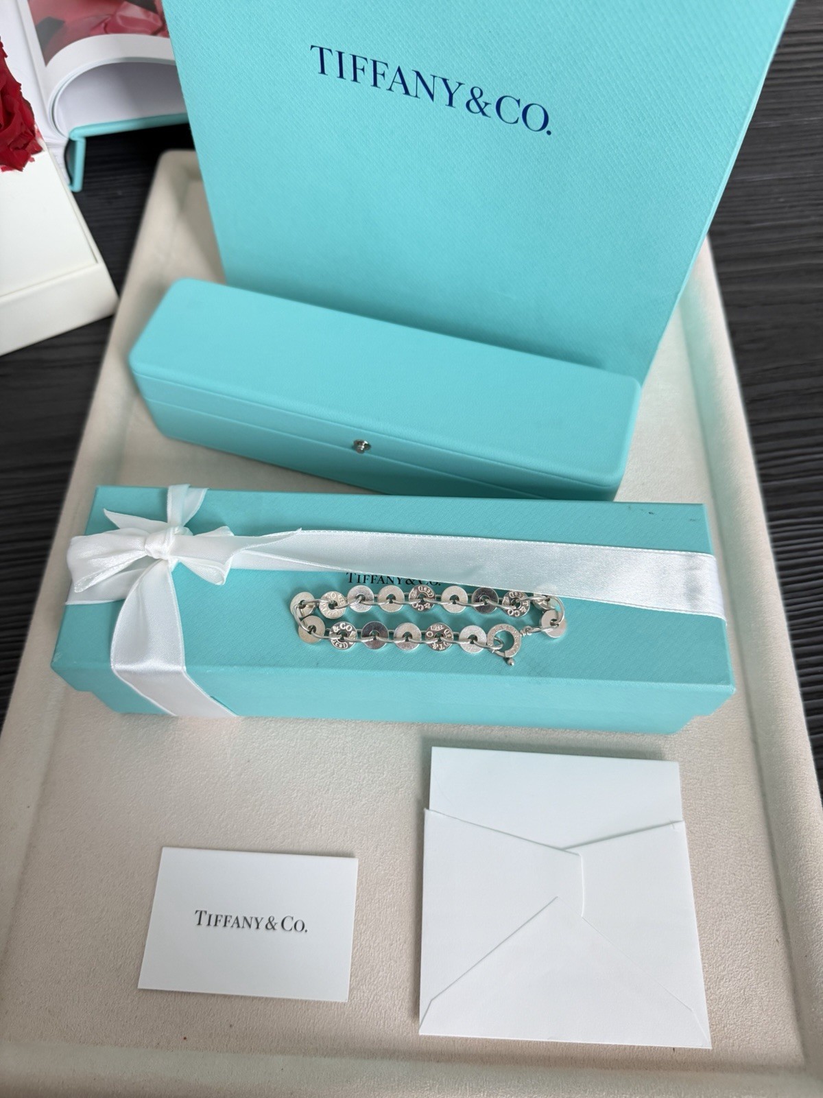 Tiffany & Co. 1837 Sterling Silver Circle Link Bracelet Medium 7.25”