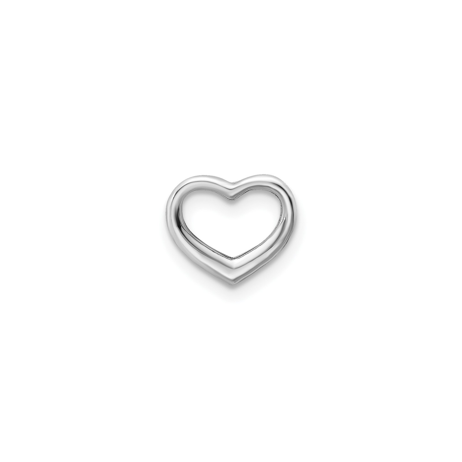14k White Gold Open Heart Pendant Charm Polished Love Symbol 12.2mm