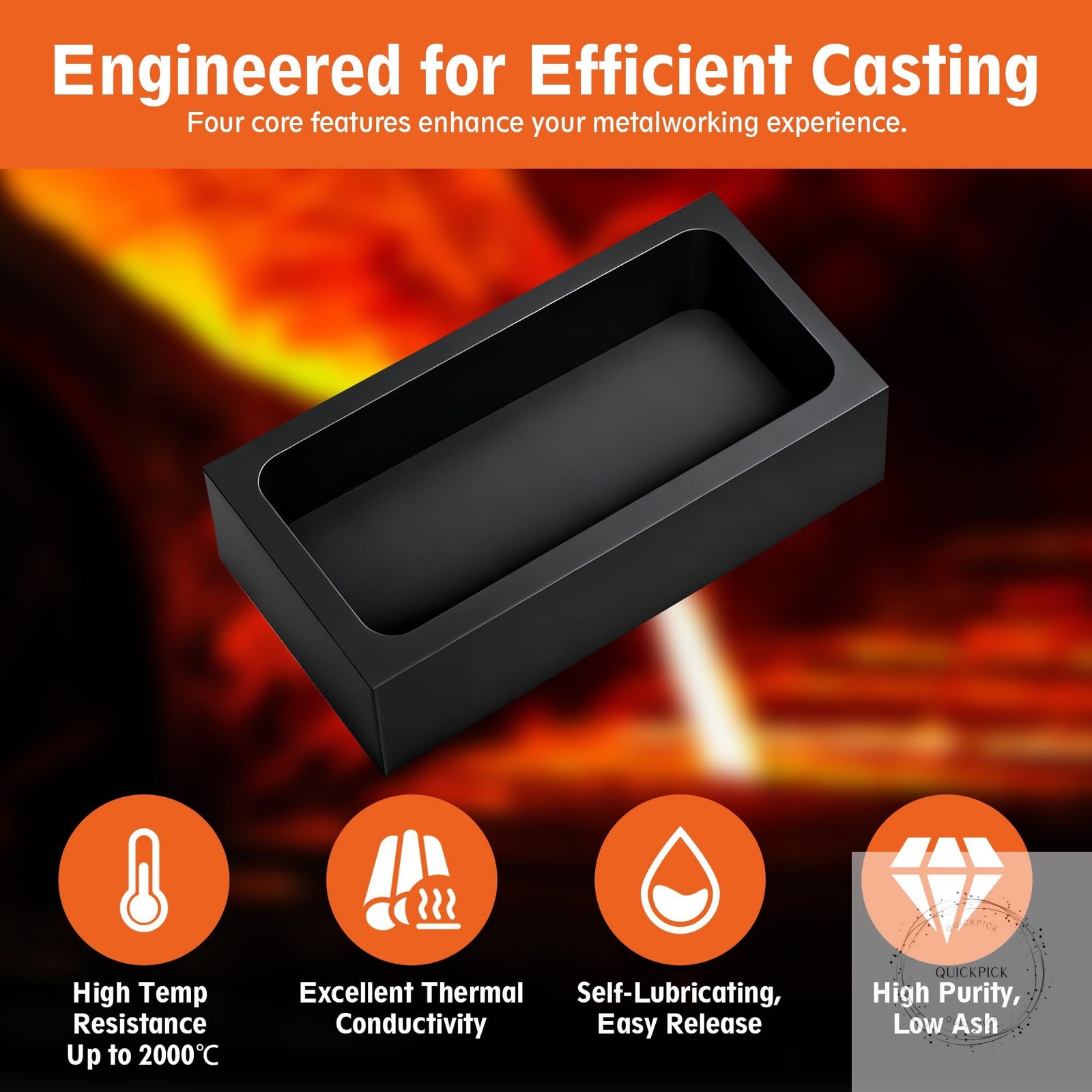 4 Pcs 1kg High-Purity Graphite Ingot Molds for Casting Gold Silver Aluminum Copp